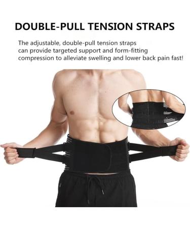 GTHNHD Waist Trainer Lumbar Support Brace Adjustable Waist Decompression Belt Breathable Back Brace Double Waist Cincher Small Black - Buy Online on GoSupps.com