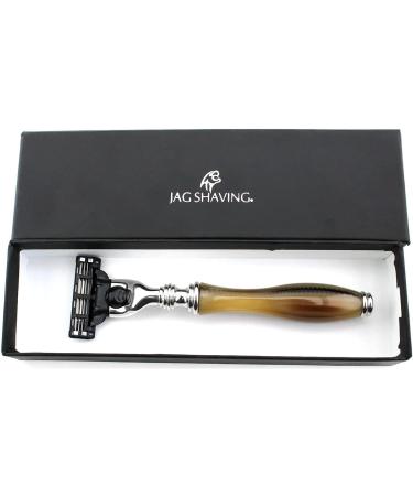 3-Edge Shaving Razor for Men - JagShaving | Premium Resin Handle International Shipping Available - Buy Online on GoSupps.com