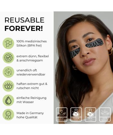 Reusable Eye Pads & 5ml Serum - Anti-Aging Tear Bags & Wrinkle Treatment - Award-Winning German Quality - 100% Medical Silicone - The Original Goddess Since 2021 - Buy Online on GoSupps.com