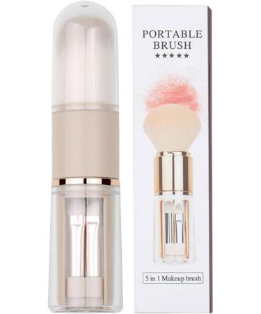 Retractable Makeup Brush | Silicone Concealer Brush - Portable Powder Brushes 5-in-1 Retractable Foundation Concealer Brush for Cosmetics Travel brown - Buy Online on GoSupps.com