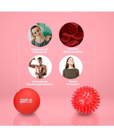 Resulting Lacrosse & Hedgehog Ball Massage Set for Plantar Fasciitis Relief | Deep Tissue Foot & Trigger Point Massage (Red) - Buy Online on GoSupps.com