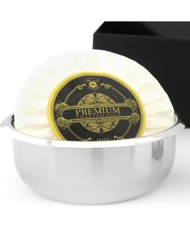 Luxury 5 Pc Men's Shaving Kit | 3 Edge Razor Silver Tip Badger Brush Stand Soap & Bowl - International Shipping Available - Buy Online on GoSupps.com