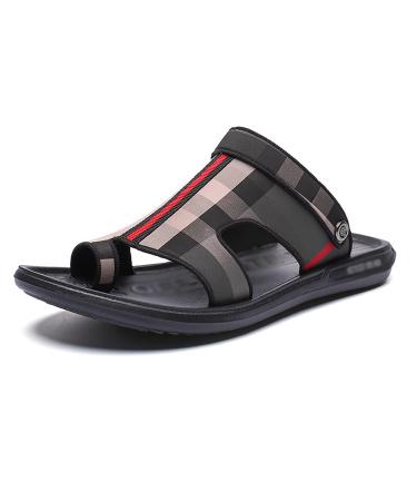 Men's Open Toe Orthopedic Flip Flop with Arch Support Lightweight Comfort Big Toe Bone Corrector Sandals for Curing Hallux Valgus Plantar Fasciitis Sandal ( Color : Gray Grid  Foot length : 26cm ) 26cm Gray Grid