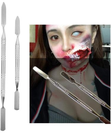 Scar Wax Spatula Portable Double Ended Scar Depotting Spatula Metal Cosmetic Makeup Stirring Rod Pallets Lipsticks Concealer Ointment Makeup Tools For Halloween Make Up Fake Wound Moulding Scars (L) - Buy Online on GoSupps.com