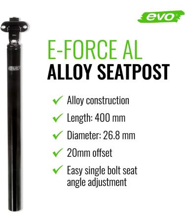 EVO 26.8 x 400mm Black Seatpost - Premium Quality for Enhanced Performance - Buy Online on GoSupps.com