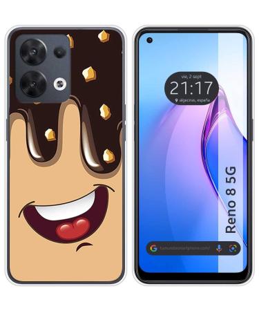 Tumundosmartphone Silicone Case for Oppo Reindeer 8 5G Chocolate Ice Cream Design