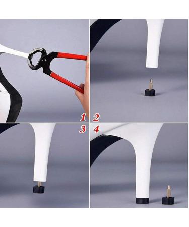 LinaLife 40pcs Black High Heel Shoe Repair Tips Set | 5 Sizes (8mm - 12mm) | Steel Pin | Replacement Dowel Lifts - Buy Online on GoSupps.com