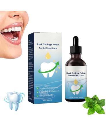 Shark Cartilage Protein Dental Regrowth Drops Shark Cartilage Protein Dental Care Drops Gum Regrowth for Receding Gums Gum Regrowth Treatment Gum Relief Drops Strengthen Gum Attachment (1PC)