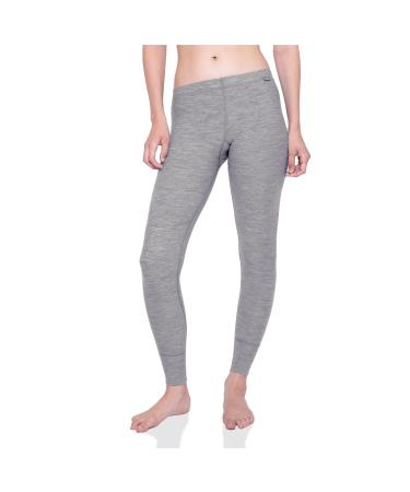 MERIWOOL Womens Base Layer Bottoms - Lightweight Merino Wool Thermal Pants Gray Heather Small
