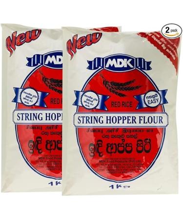 Seelans MDK Red String Hopper Flour | 700g | Hopper Mix | Flour | Rice Flour | Idiyappam Flour | 100% Raw Rice | SriLankan Origin (Pack of 2)
