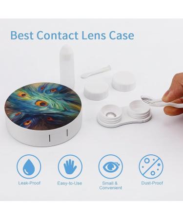 Portable Feather Painting Contact Lens Case - Travel-Friendly Storage Box for Contact Lenses - Buy Online on GoSupps.com
