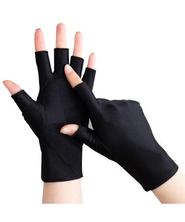 Okalabandee uv shield glove manicure gloves uv shield gloves nail care gloves uv protection gloves for nail polish nail art dryer black