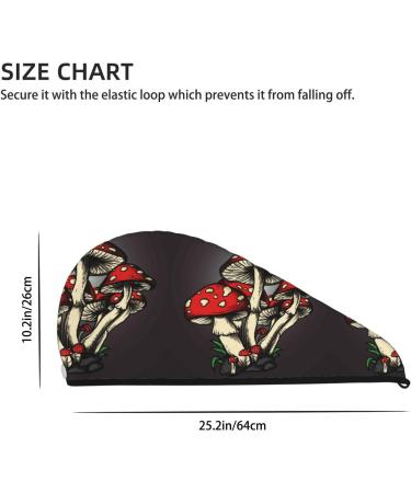 Hair Towel Wrap - Quick Drying Towel Turban with Button | Red Mushroom Design - Buy Online on GoSupps.com