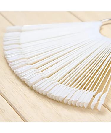 50 Tips Transparent Nail Art Display Board with Metal Screw Ring Holder | Practice Sticks Tool for Polish | Fan-shaped Design for Natural Look - Buy Online on GoSupps.com