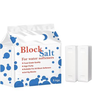 Water Softener Salt Block 100% Genuine Food Grade Water Softener Salt Block Compatible to All Water Softener Machine Each Pack Contains 2 Salt Blocks (1 pack 2 block)