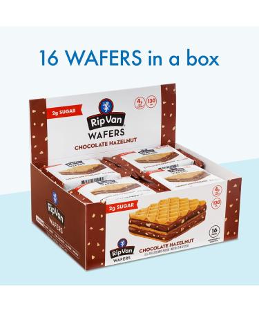Rip Van Chocolate Hazelnut Wafer Cookies - Keto, Non-GMO, Vegan Snack - Low Carb, Low Sugar, Low Calorie - 16 Count - Buy Online on GoSupps.com