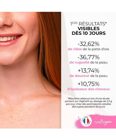 Collag ne Beaut Boisson Vegan Nutrig e Peptides VegCol acide hyaluronique vitamines C & E zinc peau ferme rides r duites cheveux renforc s clat naturel go t pomme kiwi 20 jours - Buy Online on GoSupps.com