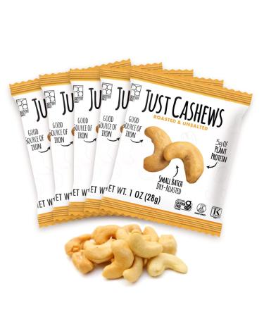 Roastery Coast - Just Cashews Unsalted | Individually wrapped snack (1 Oz each) | Whole Unsalted Cashews | Non-GMO, Gluten Free, Kosher | Cashew Nuts | Gourmet Snack