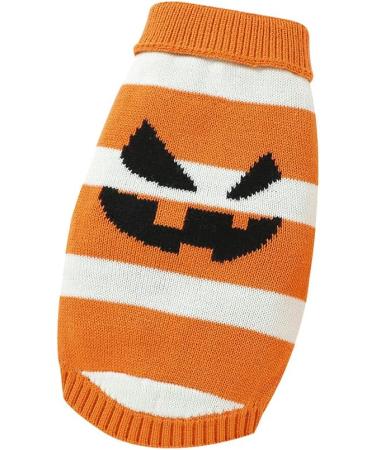 Round Neck Dog Sweater for Small Dogs | Cute & Warm Soft Pet Clothes - Orange S (82W928) - Buy Online on GoSupps.com