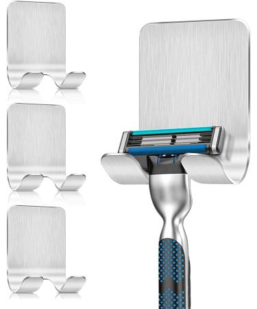 Buy Latrate 3-Piece Stainless Steel Self-Adhesive Multi-Purpose Razor Holder Hook | Ideal for Shower Bathroom Kitchen and More! - Buy Online on GoSupps.com
