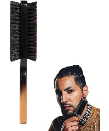Boar Bristle Nylon Brush | Slick Hair Styling Double-Sided Mustache Brush With Wood Handle | Hairstyle Brush Beard Care For Home Travel Camping Business Trip Vacation - Buy Online on GoSupps.com