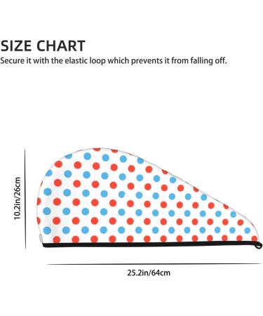 Red Blue Polka Dots Microfiber Hair Towel - Soft Super Absorbent Quick Dry Hair Wrap for Women | Perfect for Long Curly & Thick Hair - Buy Online on GoSupps.com