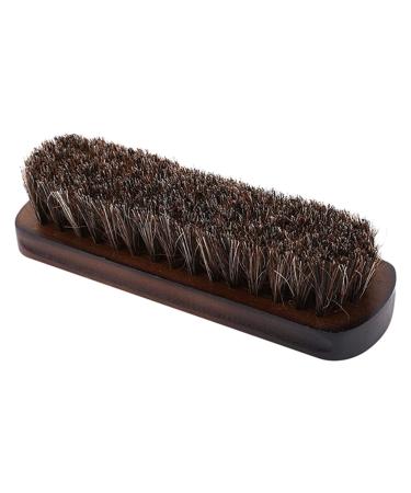 Shoe Brush Real Horsehair Soft Polished Horsehair Shoe Brush Polished Natural Leather with Wooden Handle Brush Onecolor