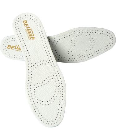 Bellcon Ultra Thin Leather Insoles for Men - Full Length Shoe Inserts & Replacement Cushion Pads Comfort for Dress Boots & Shoes (Men's Size 10.5 US White & Beige - Buy Online on GoSupps.com
