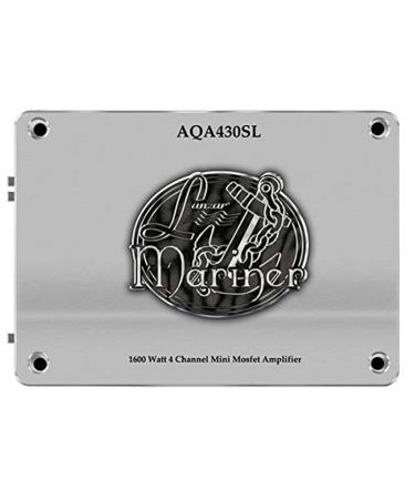 Lanzar AQA430SL 1800 Watts 4 Channel Mini Mosfet Marine Amplifier Silver Standard Packaging