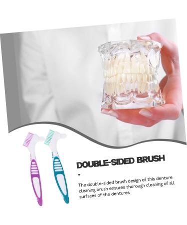 Moluckfu Travel Toothbrush & Prosthesis Cleaning Brush - 2 Pack for Braces & Prosthetics - Buy Online on GoSupps.com