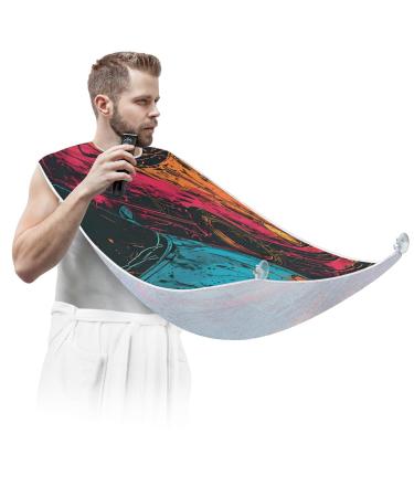 Colorful Racing Cars Beard Bib Apron Beard Hair Catcher for Men Shaving Fathers Day Anniversary Christmas Gifts for Dad Husband Beard Bib with 2 Suction Cups