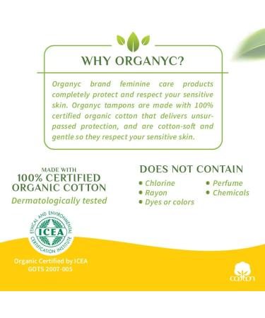 Organyc Organic Regular Tampons | 16 Eco-Friendly Tampons - Safe & Comfortable - Buy Online on GoSupps.com