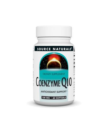 Source Naturals Coenzyme Q10 Antioxidant Support 100 mg for Heart Brain Immunity & Liver Support - 60 Softgels