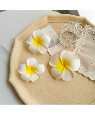12PCS 2.4Inch White Foam Hawaiian Frangipani Flower Hair Clips - Bridal Wedding Party Accessories - Buy Online on GoSupps.com