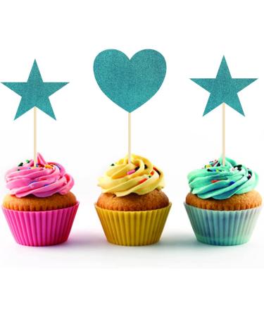 EKAM Bride and Groom Cake Topper - Valentines Glitter Decoration for Wedding Anniversary - Royal Blue 400gsm Glitter Card - Buy Online on GoSupps.com