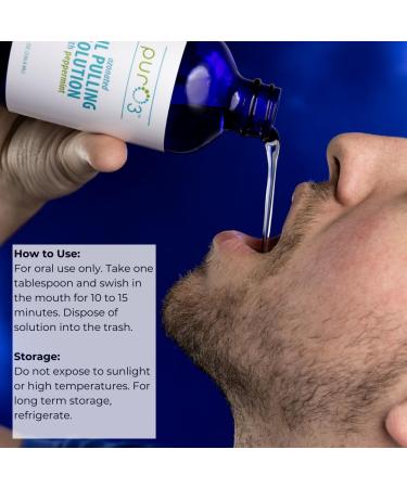 PurO3 Ozonated Oil Pulling Solution - Organic Coconut Oil for Teeth & Gums Non-Toxic with Peppermint 8 oz - Pure Ozone Infused Oral Care - Buy Online on GoSupps.com