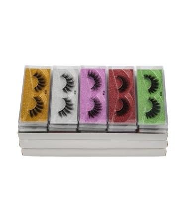 UAMOU Messy Eyelashes 3d Mink Lashes Mink Eyelashes Natural Soft cilios False Eyelashes Make up False Lashes In Bulk Cheerfully (Color : 100 PAIRS PINK)