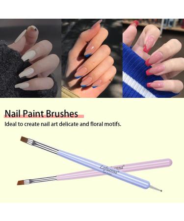 Nail Art Brushes Set Lofuanna 6Pcs Nail Tips Art Design Tools with Poly  Extension Gel Brush, Nail Polish Brush, Carved Brush, Art Liner Brush and  Dotting Pen, Acrylic Nail Brushes, Painting Drawing