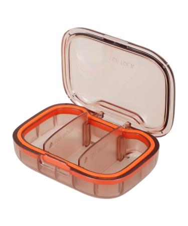 Healeved Travel Organizer Portable Case Medicine Dispenser 3 Compartments Small Case for Pocket Purse Daily Medicine Holder Container Red