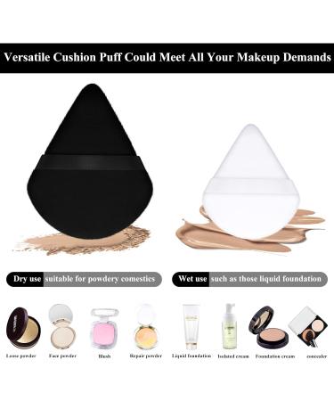 12-Piece Triangle Powder Puff Set for Flawless Makeup Application - Washable & Reusable Foundation Sponges in Black & White (Large & Small) - Buy Online on GoSupps.com