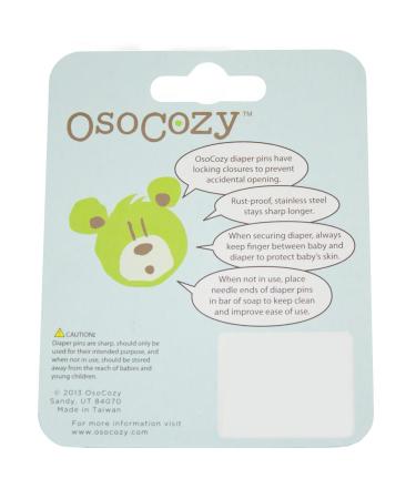 OsoCozy Diaper Pins - White Stainless Steel with Safe Locking Closure - 8 Count - Buy Online on GoSupps.com