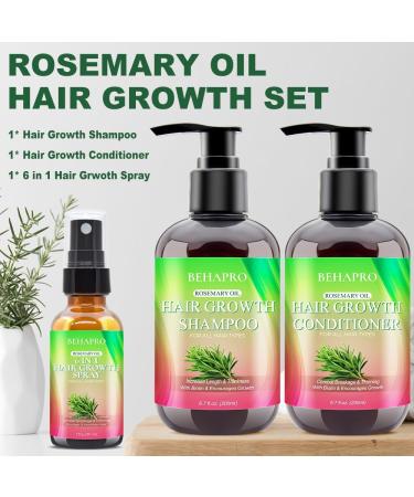 Hair Growth Shampoo and Conditioner Sets w/6 in 1 Heat Protectant Spray Rosemary Oil Biotin Keratin Caffeine Sulfate Free Hair Thickening Products for Thinning Hair & Hair Loss Gifts for Women Men - Buy Online on GoSupps.com