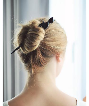 Marycrafts Black Buffalo Horn Hair Stick - Handmade Hair Accessory for Women - 7.2 Inches - Buy Online on GoSupps.com