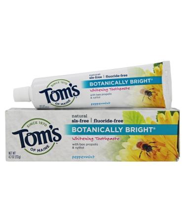 Tom's Of Maine Botanically Bright Whitening Toothpaste Peppermint - 4.7 Oz - Case of 6