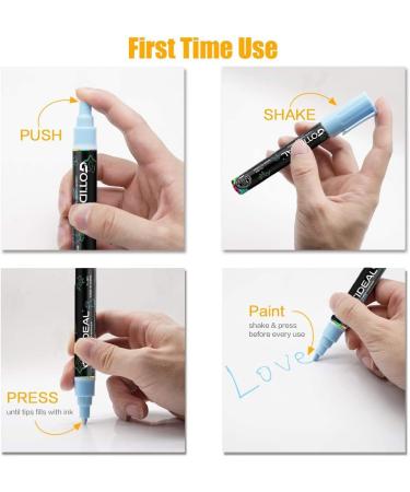 GOTIDEAL Liquid Chalk Markers - Bold Tip 8 Colors - Washable Window Chalkboard Glass Pens - Paint and Drawing for Car, Blackboard, Bistro - Non-Toxic Wet Erase - Reversible Tip 6mm - Adults & Kids - Buy Online on GoSupps.com