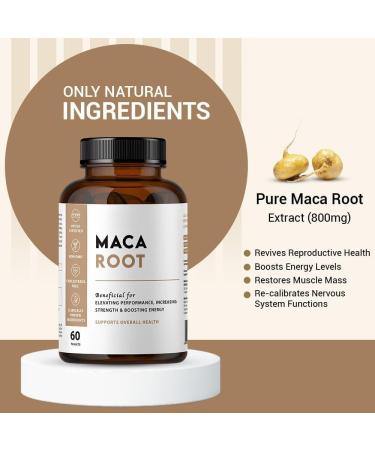 Maca Root Extract 800mg | Maca Root Tablets to Improve Energy Strength- 60 Tablets - Buy Online on GoSupps.com