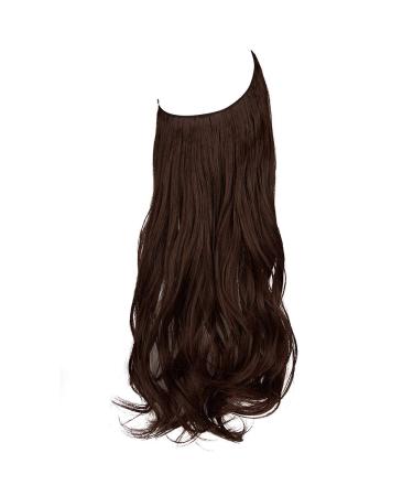 Hidden Halo Hair Extensions | Invisible Crown 18 Curly Medium Brown | Synthetic | Easy to Wear - Buy Online on GoSupps.com