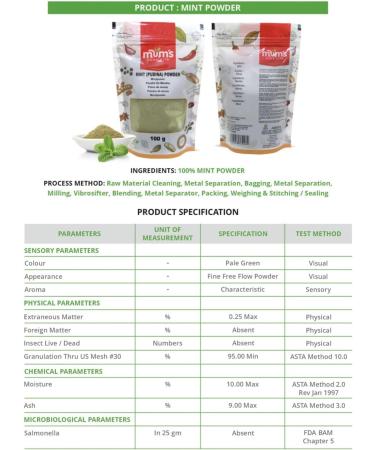 Mum's Premium Peppermint Herb Powder Seasoning 100g | Mint - Pudina Powder - Buy Online on GoSupps.com