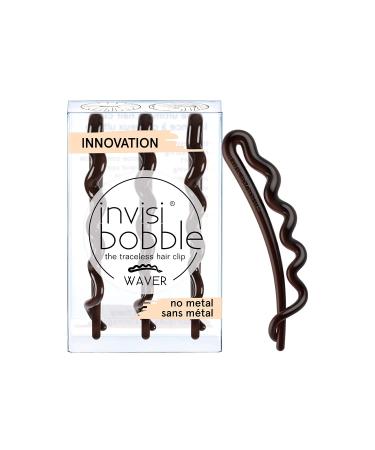 invisibobble Traceless Waver Hair Clip - Pretty Dark - Strong Elastic Grip Coil Hair Accessories for Women - No Kink  Non Soaking - Gentle for Girls Teens Toddlers and Thick Hair Black