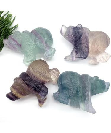 Crystal Rough 1pc Natural Fluorite Bear Animals Crystal Stone Carved Figurine Stone Room DecorationCrystals NaturalReiki Decoration ERTEYIN - Buy Online on GoSupps.com